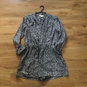 Michael Kors Long sleeve black and white romper.